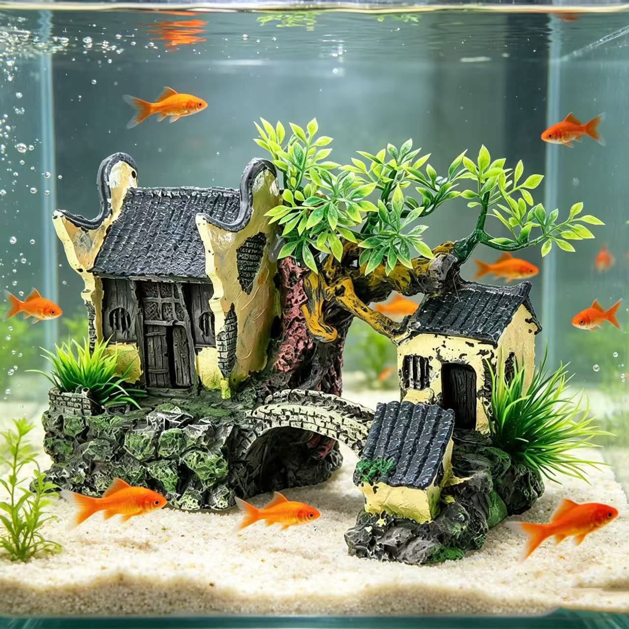 Aquarium Fish Bridge - Fish Tank Artificial Landscape Decor Aquarium