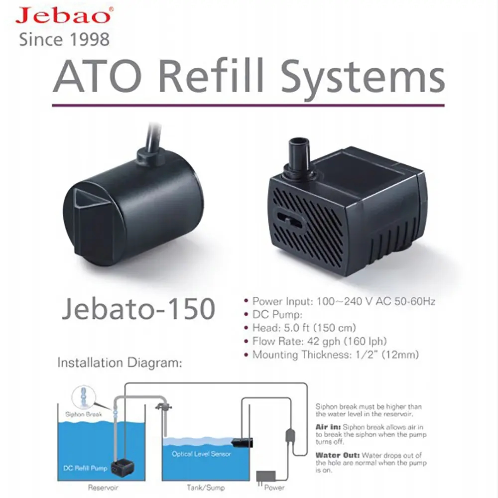Jebato-150  ATO Smart Refill S - Aquarium Auto Top Off ulasan dan harga
