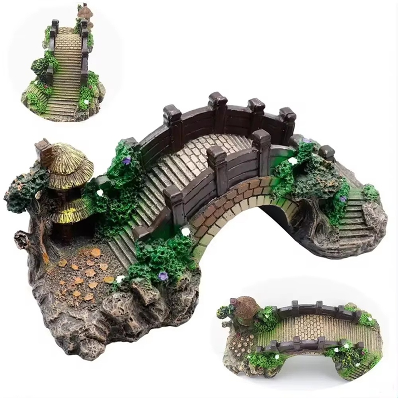 Fish Tank Resin Decoration Res - Aquarium Fish Bridge ulasan dan harga