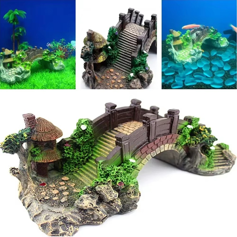 Fish Tank Resin Decoration Res - Aquarium Fish Bridge ulasan dan harga