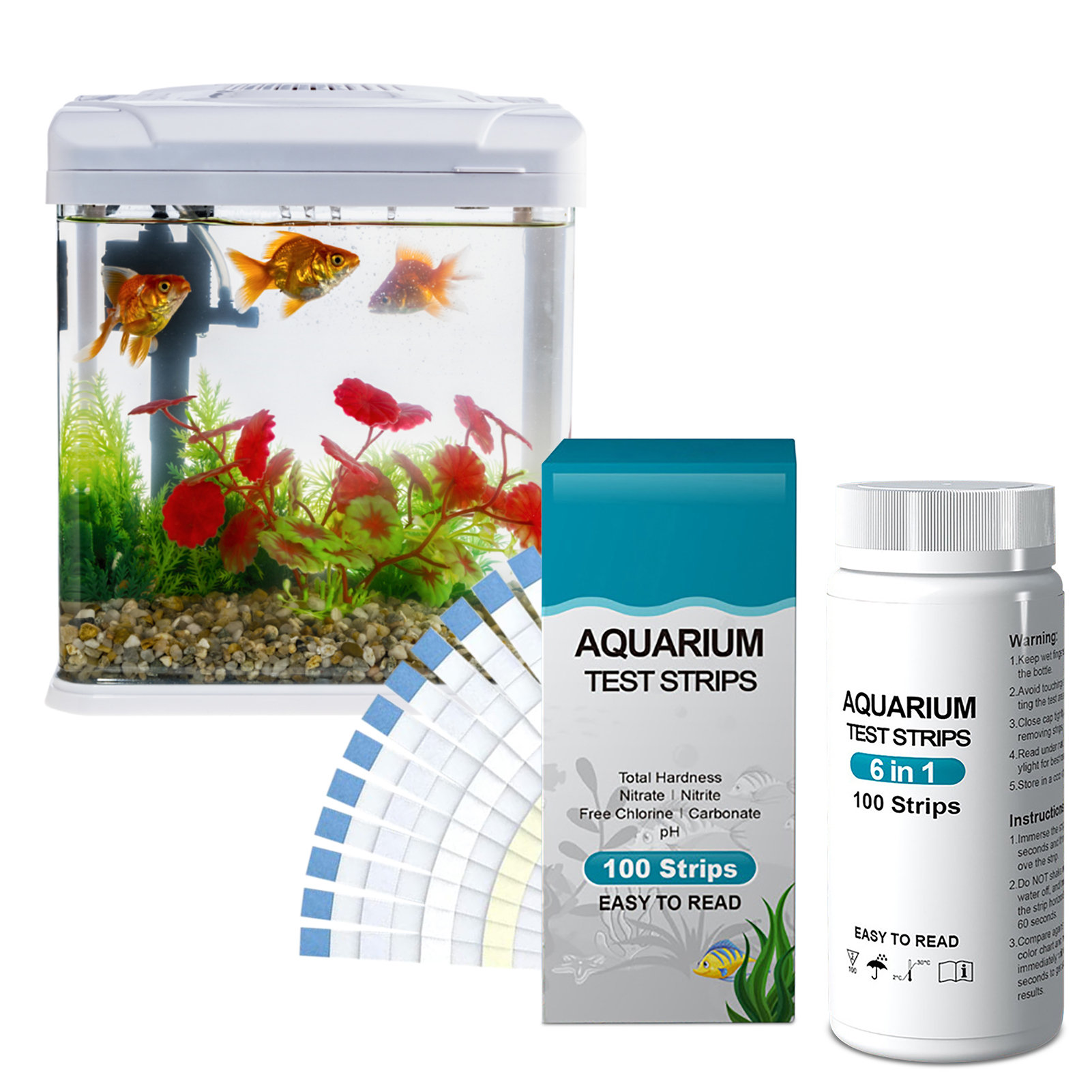 100pcs 6-in-1 Water Quality Te - Aquarium Fish Quality ulasan dan harga
