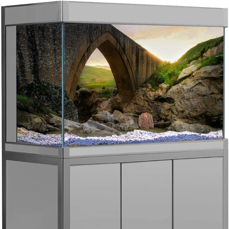 3D Stone Arch Bridge Fish Tank - Aquarium Fish Bridge ulasan dan harga