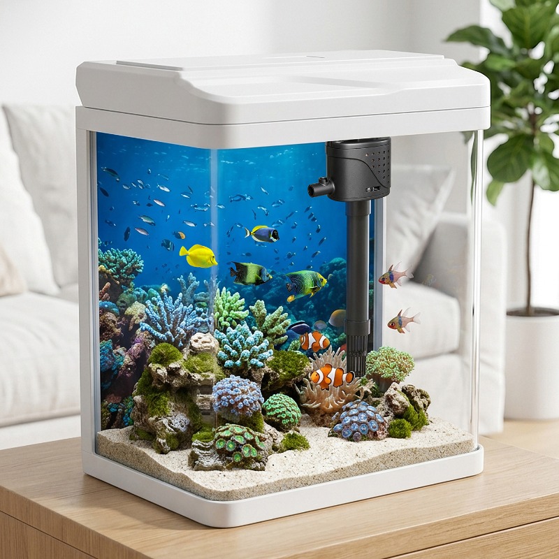 Glass fish tank, home small fi - Aquarium Fish No Need Oxygen ulasan dan harga