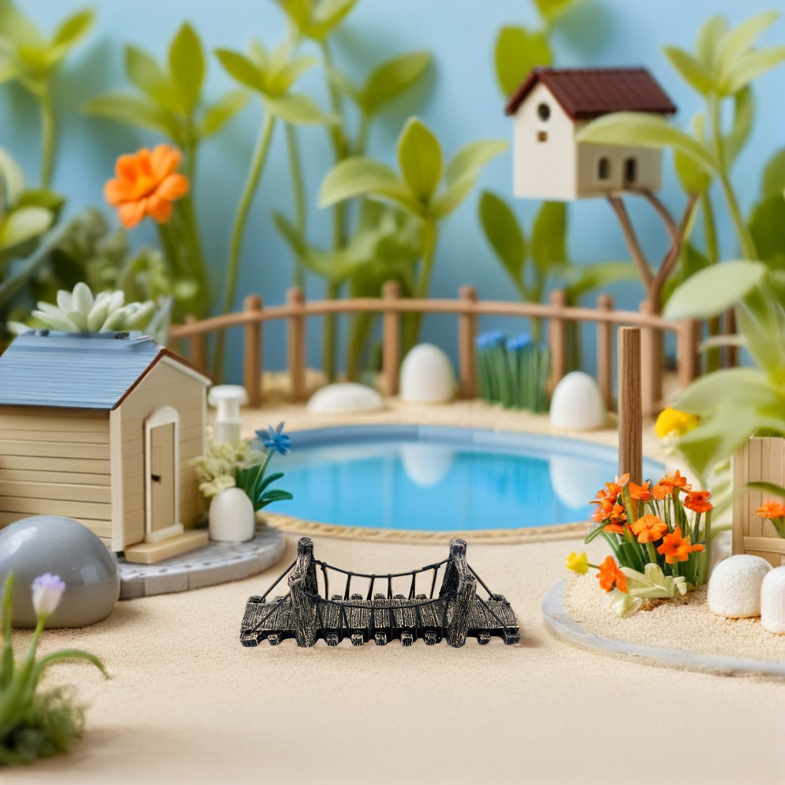 2 Pcs Garden Landscape Decorat - Aquarium Fish Bridge ulasan dan harga
